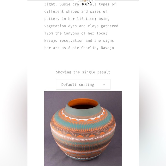 HAND etched/painted pottery award winning Navajo artist Susie Charlie 6.5"x4.25" - Picture 7 of 8